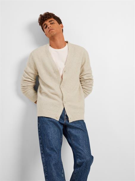 SLHRAI LS KNIT BUTTON CARDIGAN oatmeal