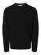 SLHRAVI LS KNIT STRUCTURE CREW NECK NOOS black
