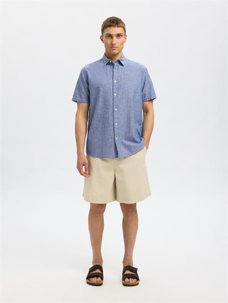 SLHREG-SUN SHIRT SS NOOS medium blue denim