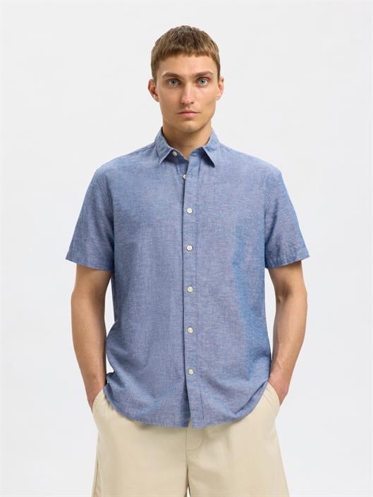 slhreg-sun-shirt-ss-noos-medium-blue-denim