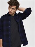 SLHREGADRIAN SHIRT LS AOP W dark blue