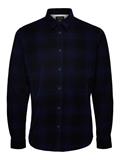 SLHREGADRIAN SHIRT LS AOP W dark blue