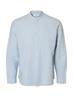 SLHREGCLAY LINENBLEND LS SHIRT BAND NOOS dusty blue