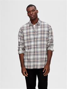 SLHREGOWEN-FLANNEL MIX SHIRT LS W egret