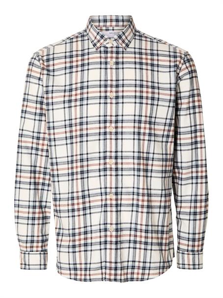 SLHREGOWEN-FLANNEL MIX SHIRT LS W egret