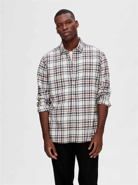 SLHREGOWEN-FLANNEL MIX SHIRT LS W egret