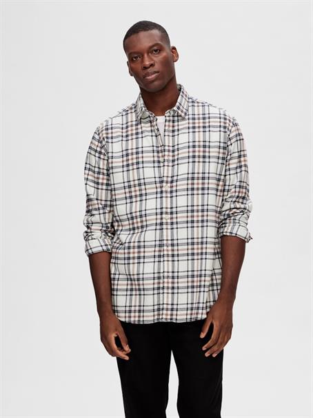 SLHREGOWEN-FLANNEL MIX SHIRT LS W egret