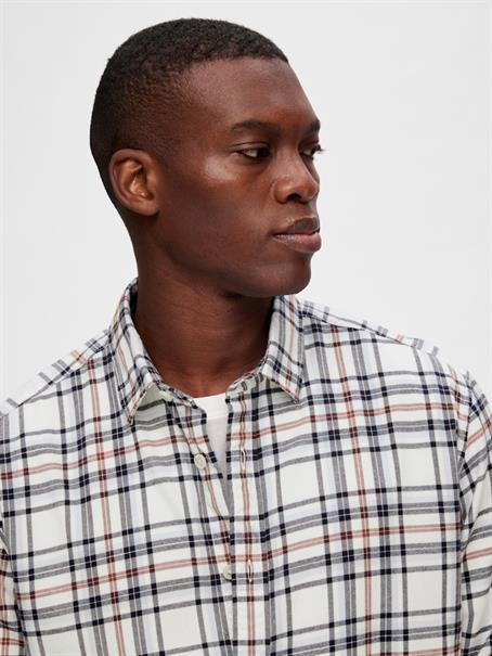 SLHREGOWEN-FLANNEL MIX SHIRT LS W egret