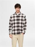 SLHREGOWEN-GRINDLE CHECK SHIRT LS chocolate torte
