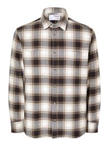 SLHREGOWEN-GRINDLE CHECK SHIRT LS chocolate torte