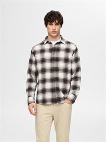 SLHREGOWEN-GRINDLE CHECK SHIRT LS chocolate torte
