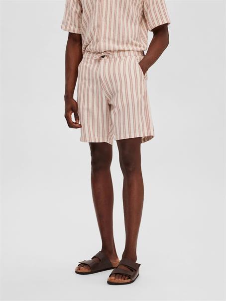 SLHREGSAL SHORTS egret-stripes
