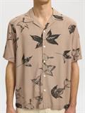 SLHREGTERRY AOP SS SHIRT bracken