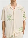 SLHREGTERRY AOP SS SHIRT egret