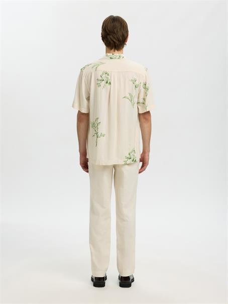 SLHREGTERRY AOP SS SHIRT egret