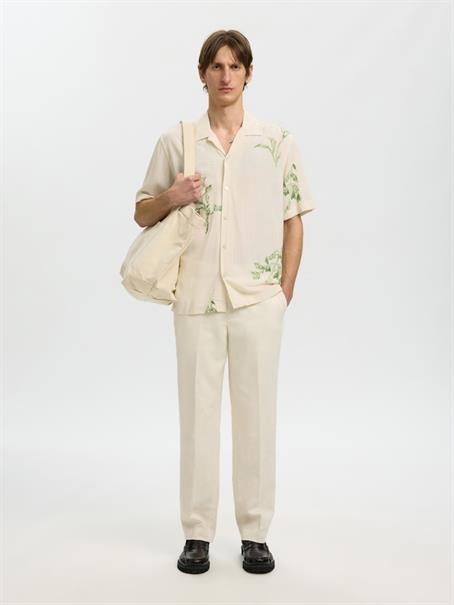 SLHREGTERRY AOP SS SHIRT egret