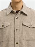 SLHRLXPABLO WOOL BLEND OVERSHIRT oatmeal