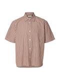 SLHRLXSTUART SEERSUCKER SS SHIRT cherry mahogany