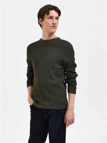 SLHROCKS LS KNIT CREW NECK W NOOS forest night