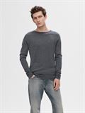 SLHROME LS KNIT CREW NECK NOOS anthracite-melange