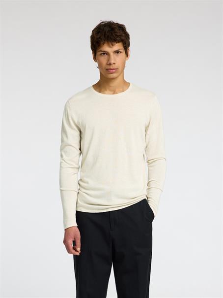 SLHROME LS KNIT CREW NECK NOOS oatmeal