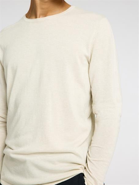 SLHROME LS KNIT CREW NECK NOOS oatmeal