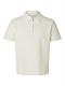 SLHSANDER SEERSUCKER ZIP SS POLO egret