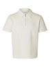 SLHSANDER SEERSUCKER ZIP SS POLO egret