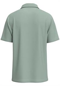SLHSANDER SEERSUCKER ZIP SS POLO iceberg green