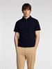 SLHSANDER SEERSUCKER ZIP SS POLO sky captain