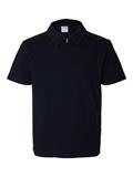 SLHSANDER SEERSUCKER ZIP SS POLO sky captain