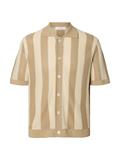 SLHSHANE SS OPEN STRUC POLO CARDIGAN birch