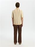 SLHSHANE SS OPEN STRUC POLO CARDIGAN birch