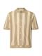 SLHSHANE SS OPEN STRUC POLO CARDIGAN birch