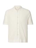 SLHSHANE SS OPEN STRUC POLO CARDIGAN egret
