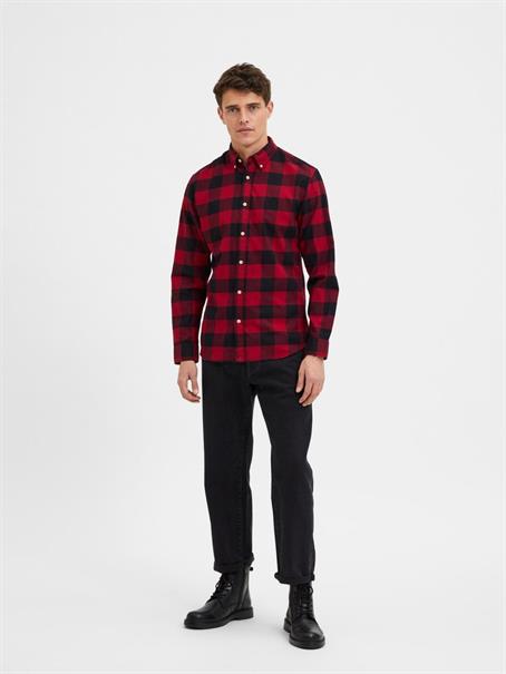 SLHSLIMFLANNEL SHIRT LS W NOOS biking red 1