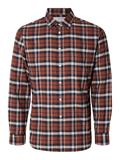 SLHSLIMOWEN-BRUSHED SHIRT LS NOOS burnt henna