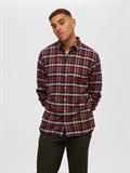 SLHSLIMOWEN-BRUSHED SHIRT LS NOOS burnt henna