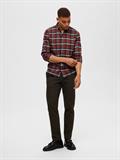 SLHSLIMOWEN-BRUSHED SHIRT LS NOOS burnt henna