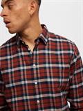 SLHSLIMOWEN-BRUSHED SHIRT LS NOOS burnt henna