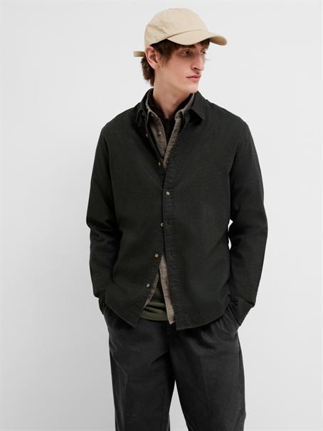 SLHSLIMOWEN-BRUSHED SHIRT LS NOOS morel