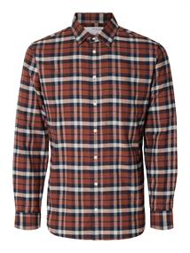 SLHSLIMOWEN-FLANNEL SHIRT LS NOOS burnt henna