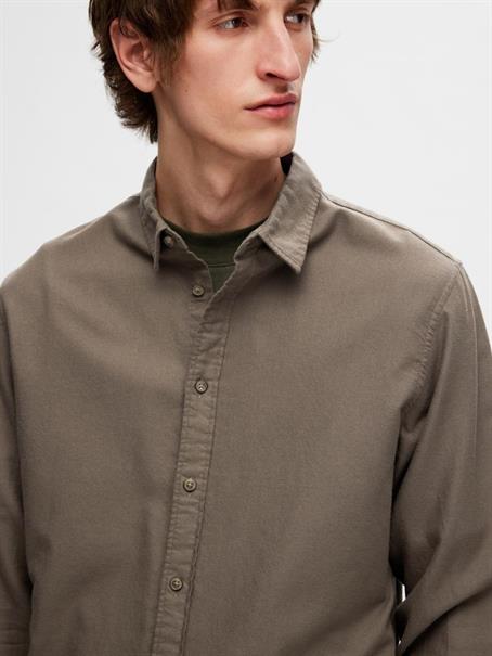 SLHSLIMOWEN-FLANNEL SHIRT LS NOOS morel