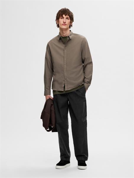 SLHSLIMOWEN-FLANNEL SHIRT LS NOOS morel