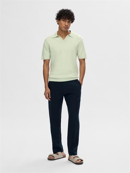 SLHTELLER SS KNIT POLO NOOS bok choy