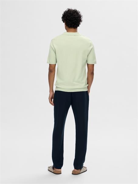 SLHTELLER SS KNIT POLO NOOS bok choy