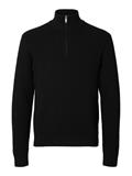 SLHTHEO LS KNIT STRUCTURE HALF ZIP black