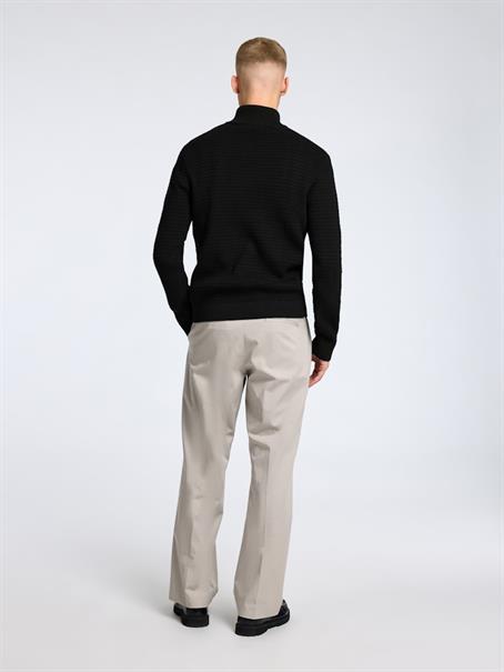 SLHTHEO LS KNIT STRUCTURE HALF ZIP black