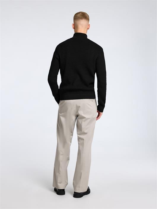 slhtheo-ls-knit-structure-half-zip-black