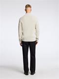 SLHTHEO LS KNIT STRUCTURE HALF ZIP oatmeal